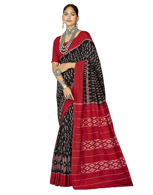 Siril Women'S Printed Cotton Saree With Unstitched Blouse Piece